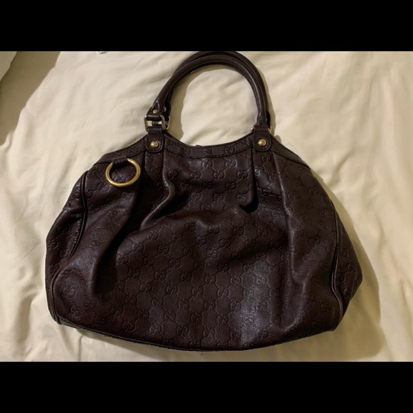Gucci Guccissima Brown Leather Sukey Medium - Picture 2 of 12